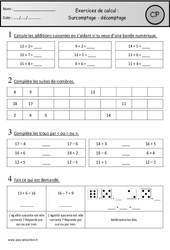 Surcomptage - Décomptage - Exercices - Calcul : 3eme Harmos - PDF à imprimer