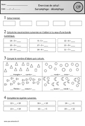 Révisions - Surcomptage - Décomptage - Calcul : 3eme Harmos - PDF à imprimer