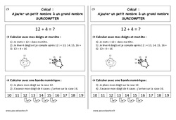 Technique de l'addition - Surcomptage - Cours, Leçon : 3eme Harmos - PDF gratuit à imprimer