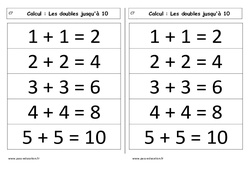 Doubles jusqu’à 10 - Cours, Leçon : 3eme Harmos - PDF gratuit à imprimer