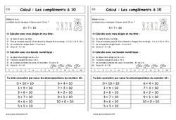 Compléments à 10 + la maison du 10 - Cours, Leçon : 3eme Harmos - PDF à imprimer