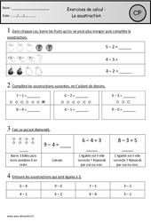 Exercices - Soustraction - Calcul : 3eme Harmos - PDF à imprimer