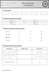 Révisions - Soustraction - Calcul : 3eme Harmos - PDF à imprimer