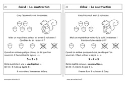 Soustraction - Cours, Leçon : 3eme Harmos - PDF gratuit à imprimer