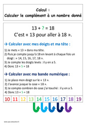 Calculer le complément - Cours, Leçon - Calcul : 3eme Harmos - PDF à imprimer