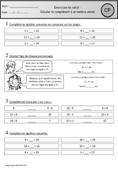 Exercices - Calculer le complément à un nombre donné - Calcul : 3eme Harmos - PDF à imprimer