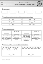 Révisions - Calculer le complément à un nombre donné : 3eme Harmos - PDF à imprimer