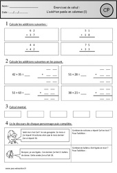 Exercices - Addition posée en colonnes : 3eme Harmos - PDF à imprimer