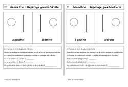 Repérage gauche - droite - Cours, Leçon : 3eme Harmos - PDF gratuit à imprimer