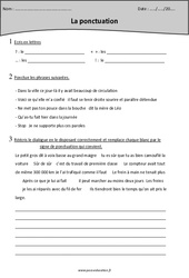 Exercices corrigés - Ponctuation - Grammaire : 7ème Harmos - PDF à imprimer