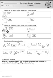 Exercices - Monnaie : 3eme Harmos - PDF à imprimer