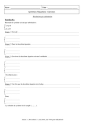 Résolution par substitution - Système d’équation - Exercices - Révisions : 11ème Harmos - PDF à imprimer