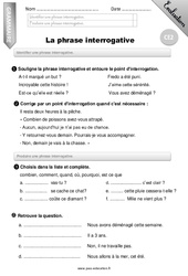 Phrase interrogative - Examen Evaluation - Bilan : 5ème Harmos - PDF à imprimer