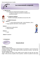 Mouvements corporels - Fiche de préparation : 3eme Harmos - PDF à imprimer