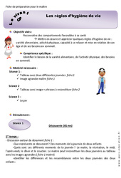 Séquence - Fiche de préparation Règles d’hygiène de vie - Séquence - Fiche de préparation : 3eme Harmos - PDF à imprimer