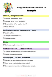 Semaine 30 - école à la maison IEF - Fiches  : 6ème Harmos