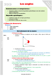Séquence - Fiche de préparation Identifier et comparer les angles - Séquence - Fiche de préparation : 6ème Harmos - PDF à imprimer