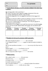 Pronoms - Fiche d’exercices avec correction : 7ème Harmos - PDF à imprimer