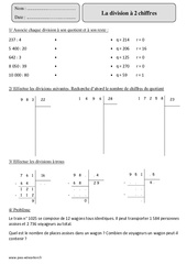 Division à 2 chiffres - Révisions  : 7ème Harmos - PDF à imprimer