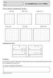 Multiplication à 2  chiffres - Révisions  : 7ème Harmos - PDF à imprimer