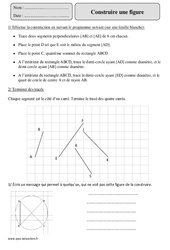 Construire une figure - Exercices avec correction : 7ème Harmos - PDF à imprimer