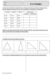 Triangles - Exercices avec correction : 7ème Harmos - PDF à imprimer