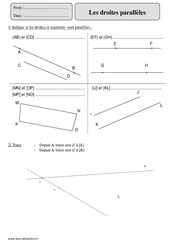 Droites parallèles - Exercices  : 7ème Harmos - PDF à imprimer