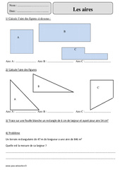 Aires - Exercices avec correction : 7ème Harmos - PDF à imprimer