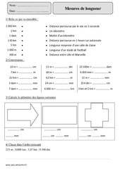 cm, m, km - Mesures de longueur - Révisions avec correction : 7ème Harmos - PDF à imprimer