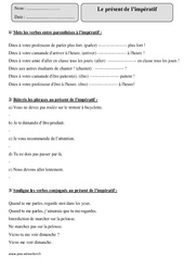 Présent de l'impératif - Exercices  : 6ème Harmos - PDF à imprimer