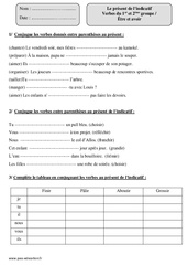 Verbes du 1er ème groupe - Être et avoir au présent - Exercices : 6ème Harmos - PDF à imprimer