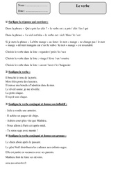 Verbe - Exercices  : 6ème Harmos - PDF à imprimer