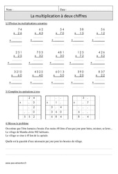 Multiplication à 2 chiffres - Révisions  : 6ème Harmos - PDF à imprimer