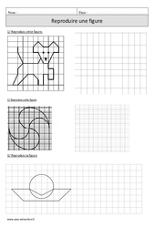Reproduire une figure - Exercices  de géométrie : 6ème Harmos - PDF à imprimer