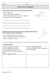 Construire une figure - Révisions avec correction : 6ème Harmos - PDF à imprimer