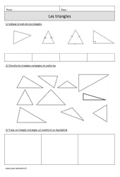 Triangles - Exercices  : 6ème Harmos - PDF à imprimer