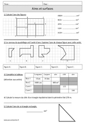 Aires - Surfaces - Révisions  : 6ème Harmos - PDF à imprimer