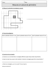 Périmètre - Exercices avec correction : 6ème Harmos - PDF à imprimer