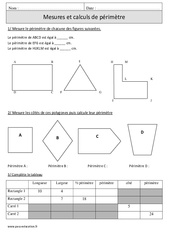 Périmètre - Exercices  : 6ème Harmos - PDF à imprimer