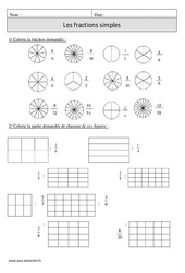 Fractions simples - Révisions  : 6ème Harmos - PDF à imprimer