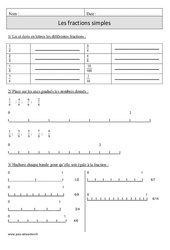 Fractions simples - Exercices avec correction : 6ème Harmos - PDF à imprimer