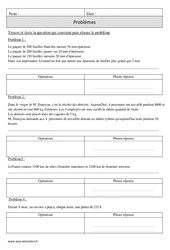 Trouver  la question - Problèmes - Exercices avec correction : 6ème Harmos - PDF à imprimer