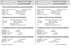 1er ème groupe - Présent - Révisions  : 5ème Harmos - PDF à imprimer