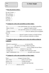 Futur simple - Exercices  : 6ème Harmos - PDF à imprimer