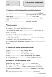 Conditionnel - Présent - Exercices  : 6ème Harmos - PDF à imprimer