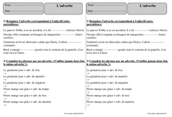 Adverbes - Révisions  : 5ème Harmos - PDF à imprimer