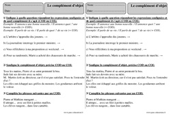 Compléments d'objets - Exercices avec correction : 5ème Harmos - PDF à imprimer