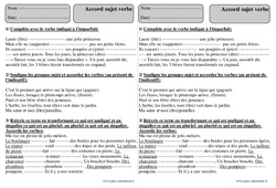 Accord sujet verbe - Exercices  : 5ème Harmos - PDF à imprimer