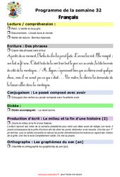 Semaine 32 - école à la maison IEF - Fiches  : 5ème Harmos