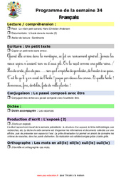 Semaine 34 - école à la maison IEF - Fiches  : 5ème Harmos